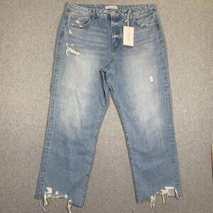 Brand New Flying Monkey Black Label Men's Size 32 Distressed Straight Leg Jeans